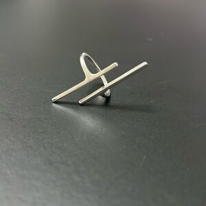 Side by side sterling silver ring